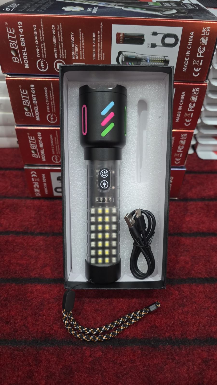 Rechargeable Flashlight B-BITE BBT-619 Aluminum Alloy LED Torch