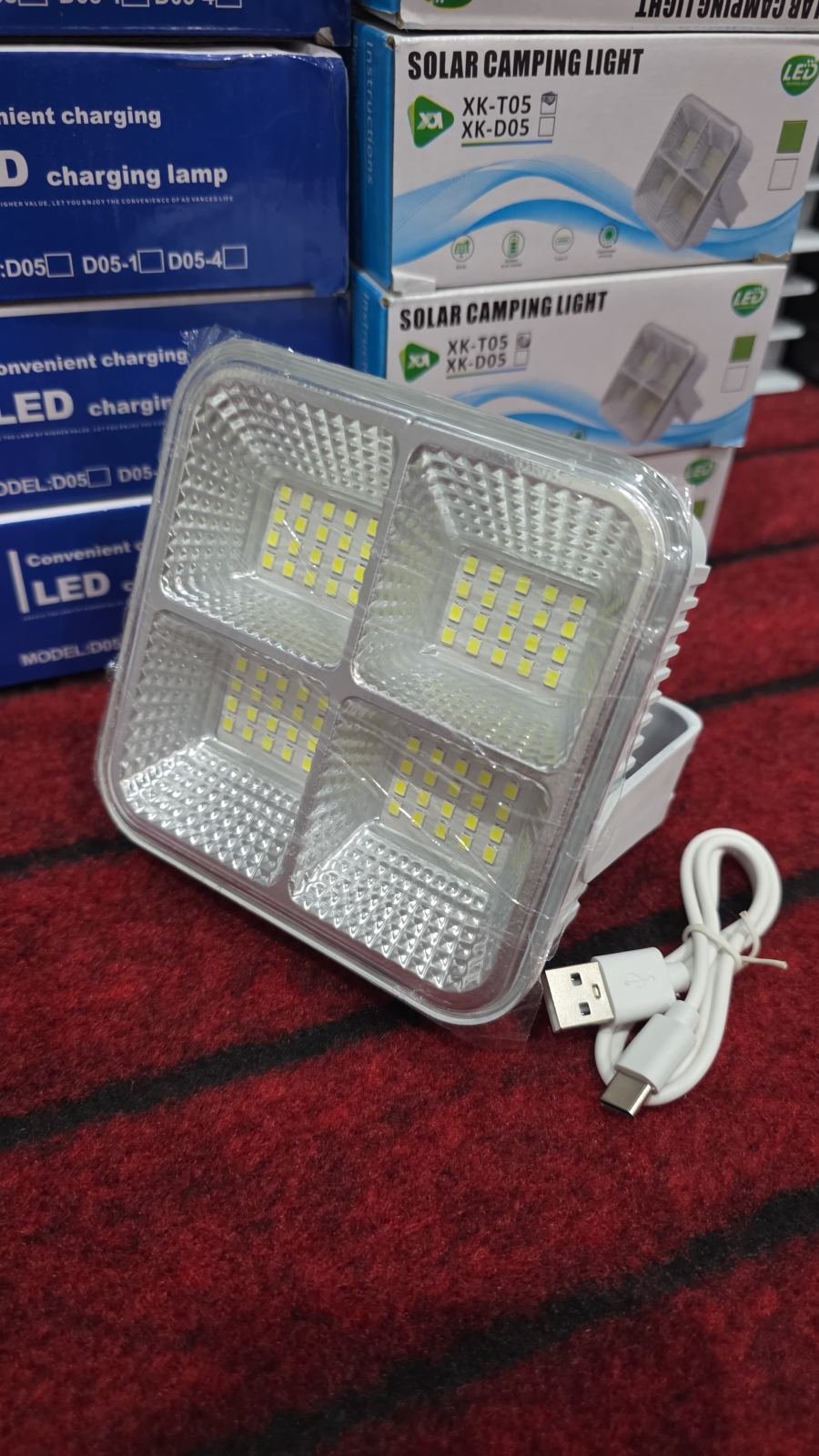 XK-T05 Rechargeable Solar LED Camping & Emergency Work Light