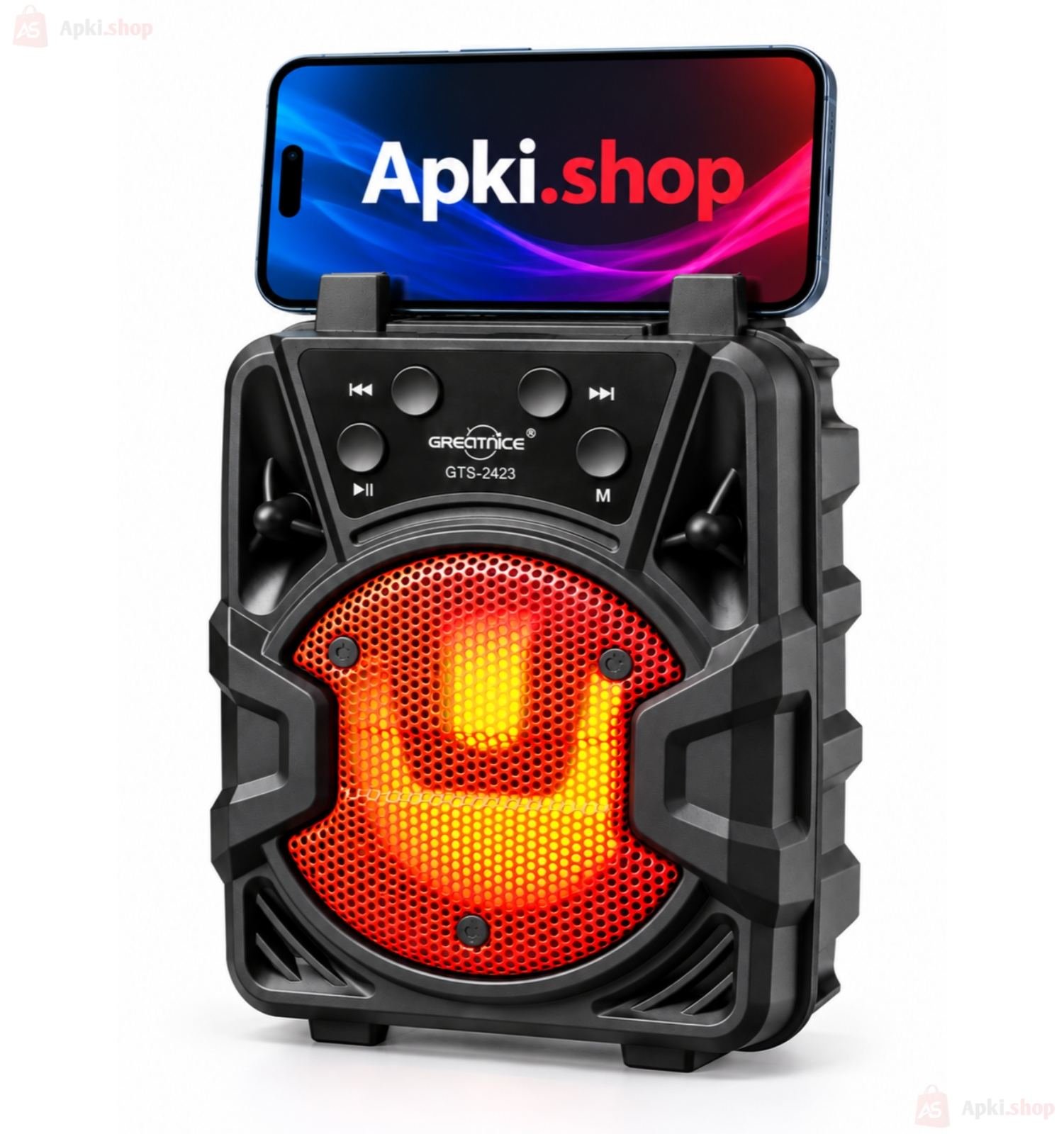 Wireless Bluetooth Speaker with RGB LED Lights & Mobile Phone Holder – Greatnice GTS-2423