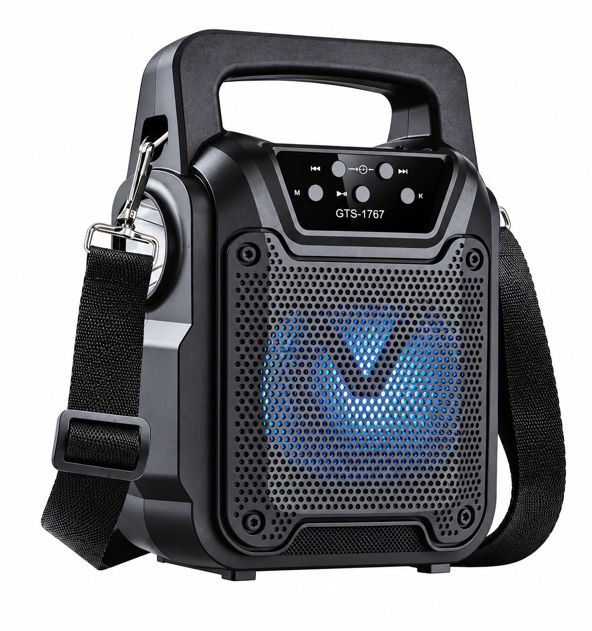 Portable Solar Bluetooth Speaker with Dual Foldable Solar Panels & RGB LED & Flashlight – GTS-1767