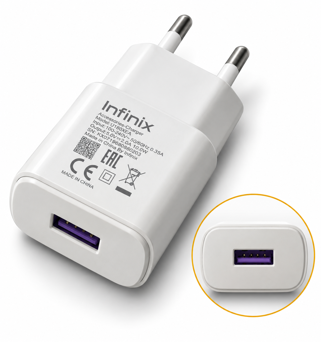 Infinix 10W USB Charging Adapter – U180XEA